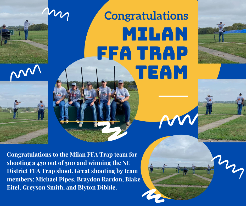 Milan FFA Trap Team Wins NE District Trap Shoot